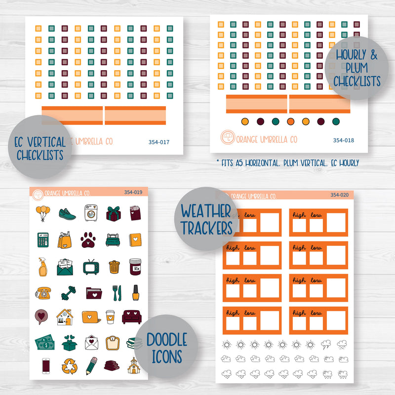 Fall Foliage Kit | Weekly Add-On Planner Kit Stickers | Autumn Jewels | 354-012