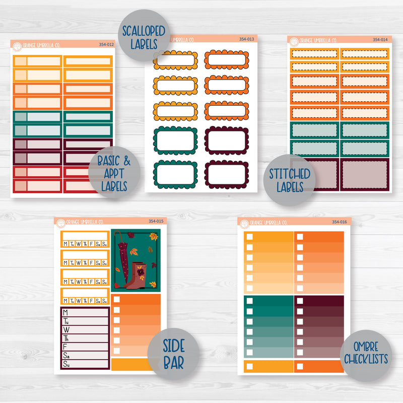 Fall Foliage Kit | Weekly Add-On Planner Kit Stickers | Autumn Jewels | 354-012