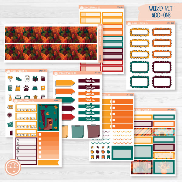 Fall Foliage Kit | Weekly Add-On Planner Kit Stickers | Autumn Jewels | 354-012