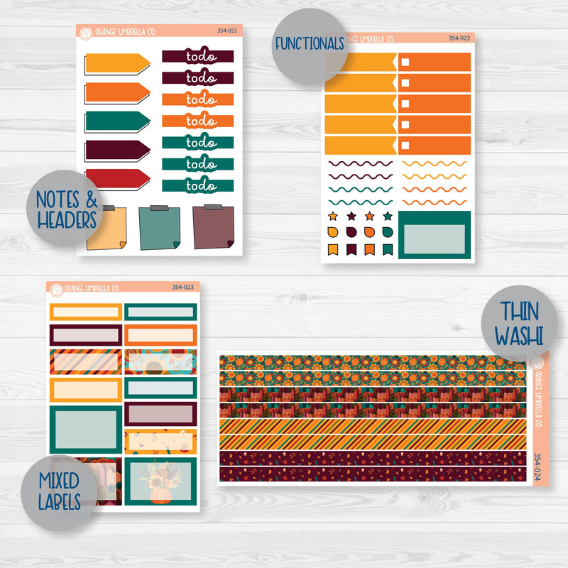 Fall Foliage Kit | Weekly Add-On Planner Kit Stickers | Autumn Jewels | 354-012