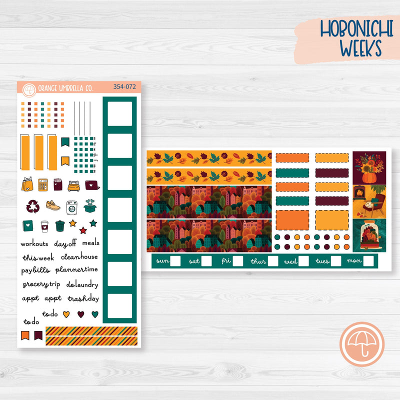 Fall Foliage Kit | Hobonichi Weeks Planner Kit Stickers | Autumn Jewels | 354-071