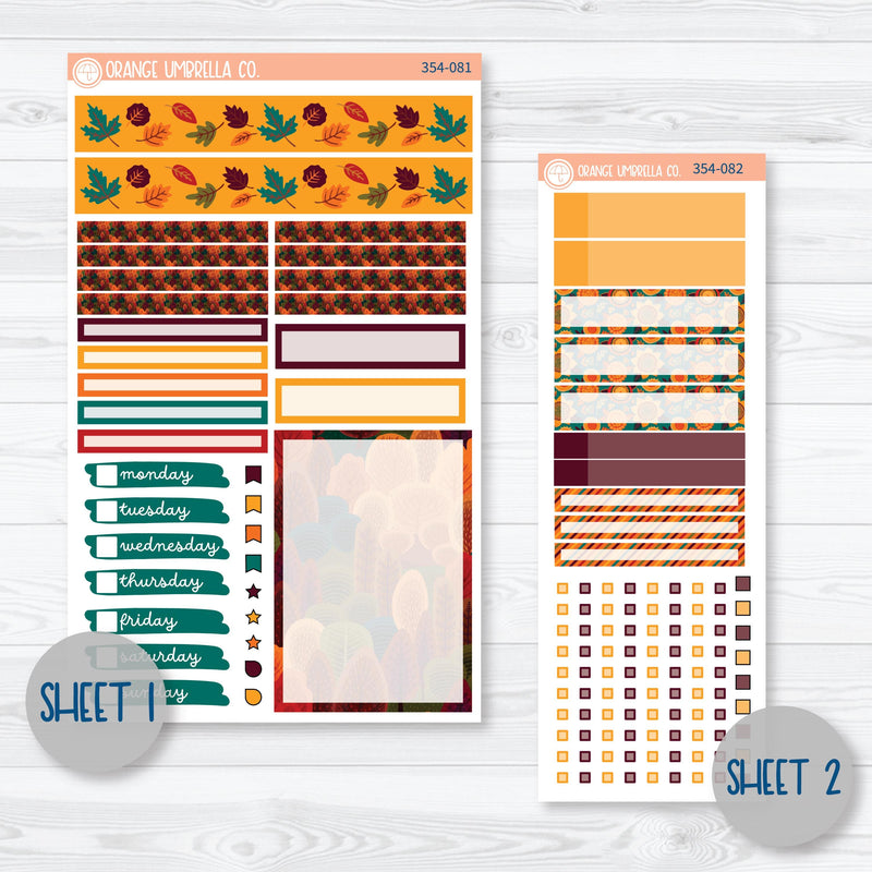 Fall Foliage Kit | A5 Compact Vertical Planner Kit Stickers for Erin Condren | Autumn Jewels | 354-081