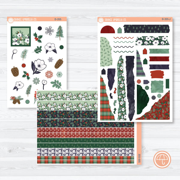 Winter Floral Stickers | Kit Deco Journaling Planner Stickers | Stillness | D-355