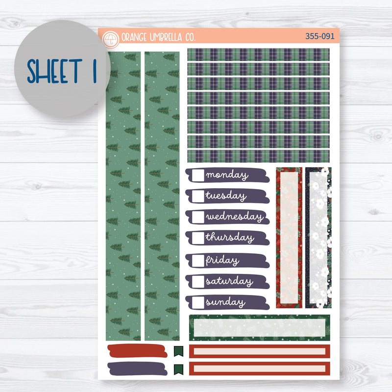 Winter Floral Stickers | 7x9 Compact Vertical Planner Kit Stickers | Stillness | 355-091