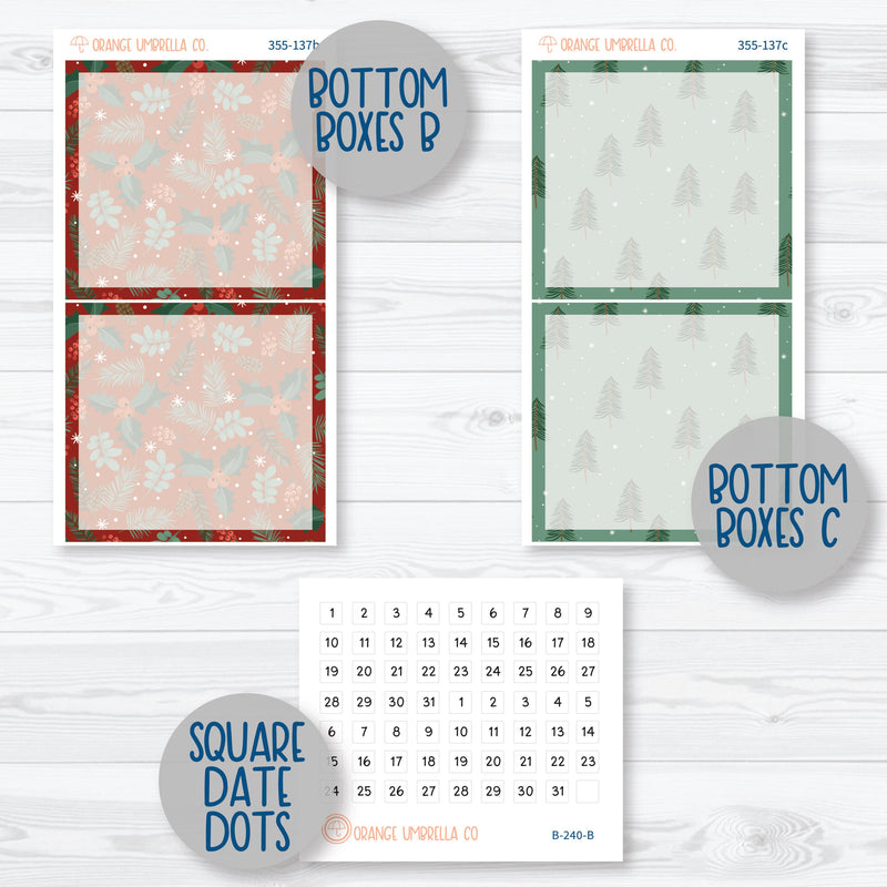 Winter Floral Stickers | 7x9 Daily Duo Planner Kit Stickers | Stillness | 355-131