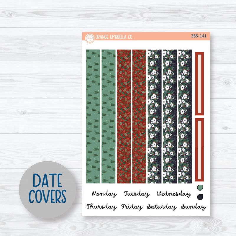 Winter Floral Stickers | A5 Plum Daily Planner Kit Stickers | Stillness | 355-141