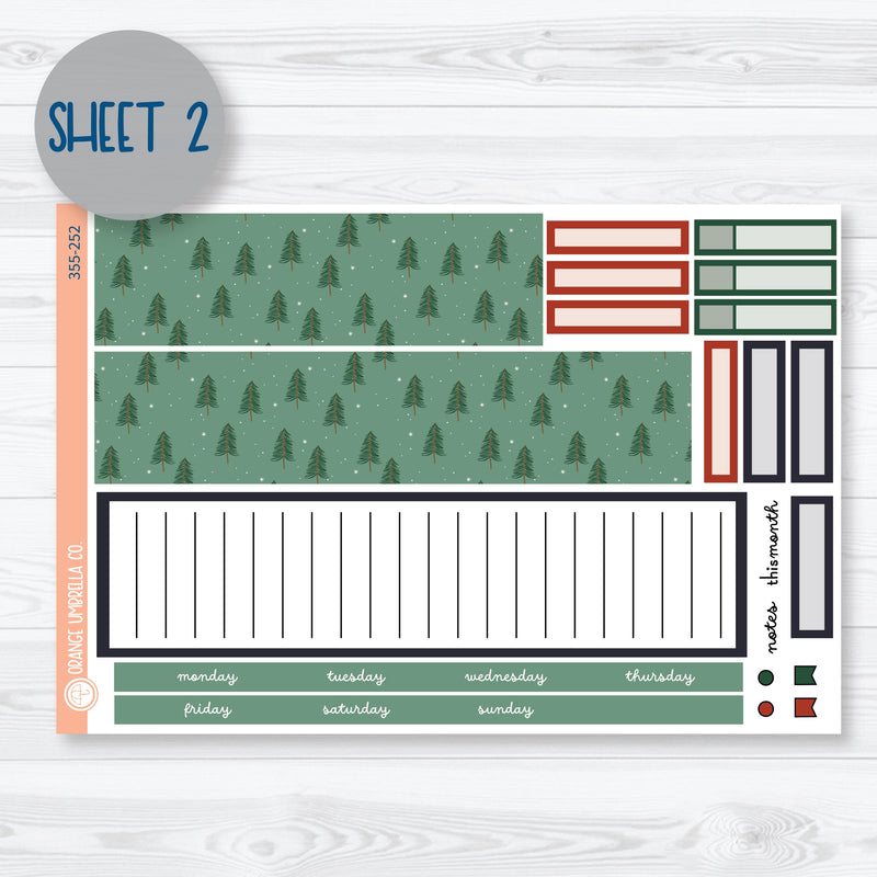 Winter Floral Stickers | 7x9 ECLP Monthly & Dashboard Planner Kit Stickers | Stillness | 355-251