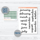 Winter Floral Stickers | Hobonichi Cousin Monthly Planner Kit Stickers | Stillness | 355-291