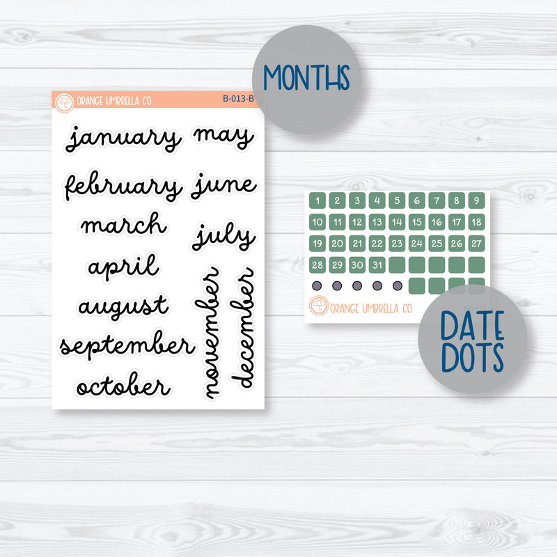 Winter Floral Stickers | Hobonichi Weeks Monthly Planner Kit Stickers | Stillness | 355-301