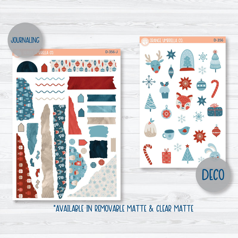 Winter Animal Kit | Kit Deco Journaling Planner Stickers | Frosty Friends | D-356