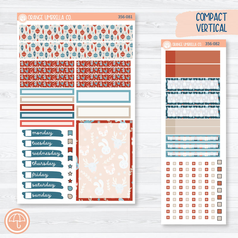 Winter Animal Kit | A5 Compact Vertical Planner Kit Stickers for Erin Condren | Frosty Friends | 356-081