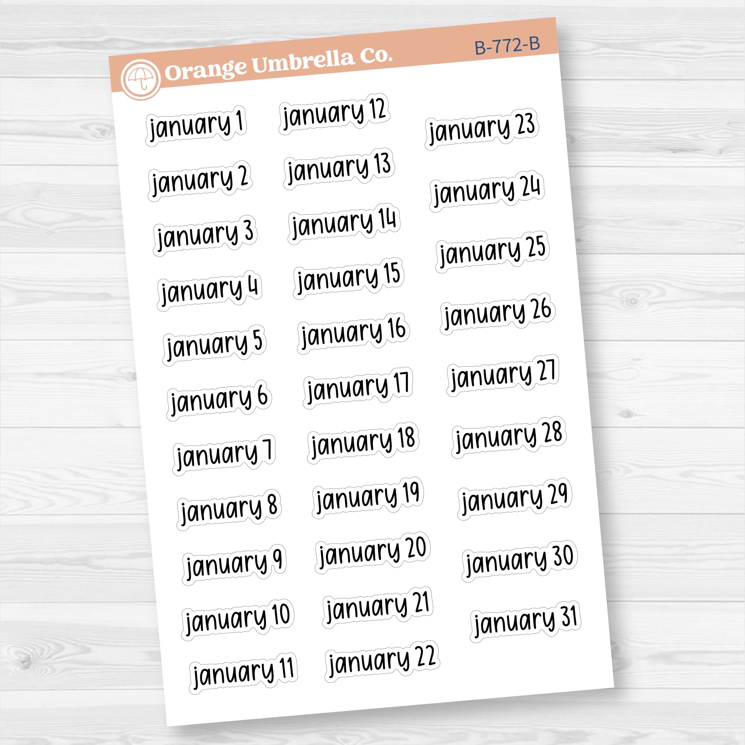Dates of the Month Planner Stickers and Labels | F17 Print | B-772-777-B