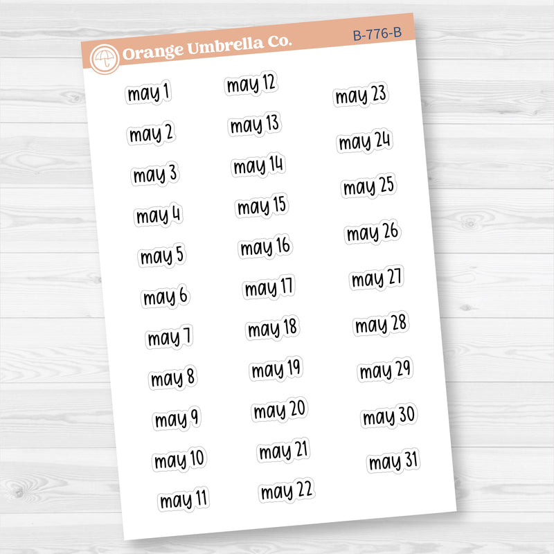 Dates of the Month Planner Stickers and Labels | F17 Print | B-772-777-B