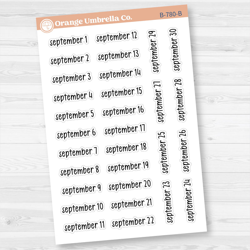 Dates of the Month Planner Stickers and Labels | F17 Print | B-778-783-B