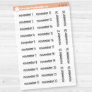 Dates of the Month Planner Stickers and Labels | F17 Print Clear Matte | B-778-783-BCM