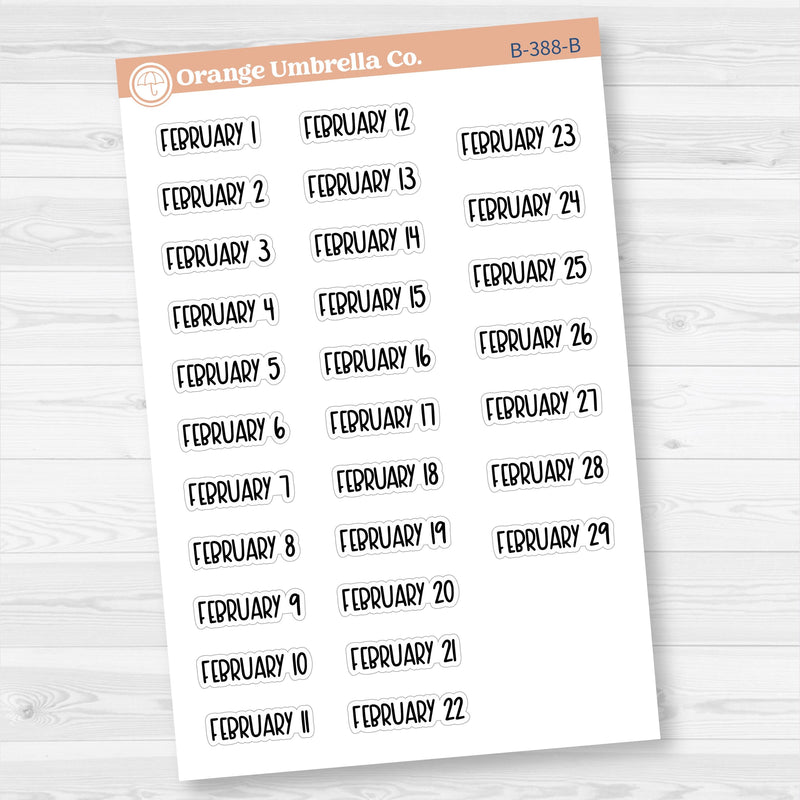 Dates of the Month Planner Stickers and Labels | F8 | B-387-392-B