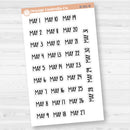 Dates of the Month Planner Stickers and Labels | F8 | B-387-392-B