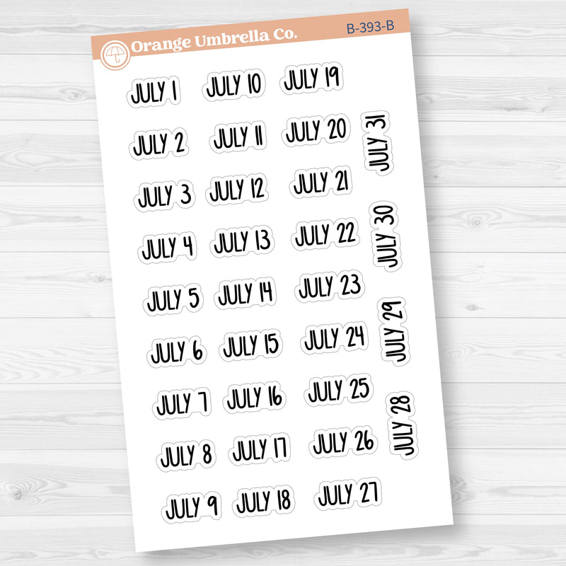 Dates of the Month Planner Stickers and Labels | F8 | B-393-398-B