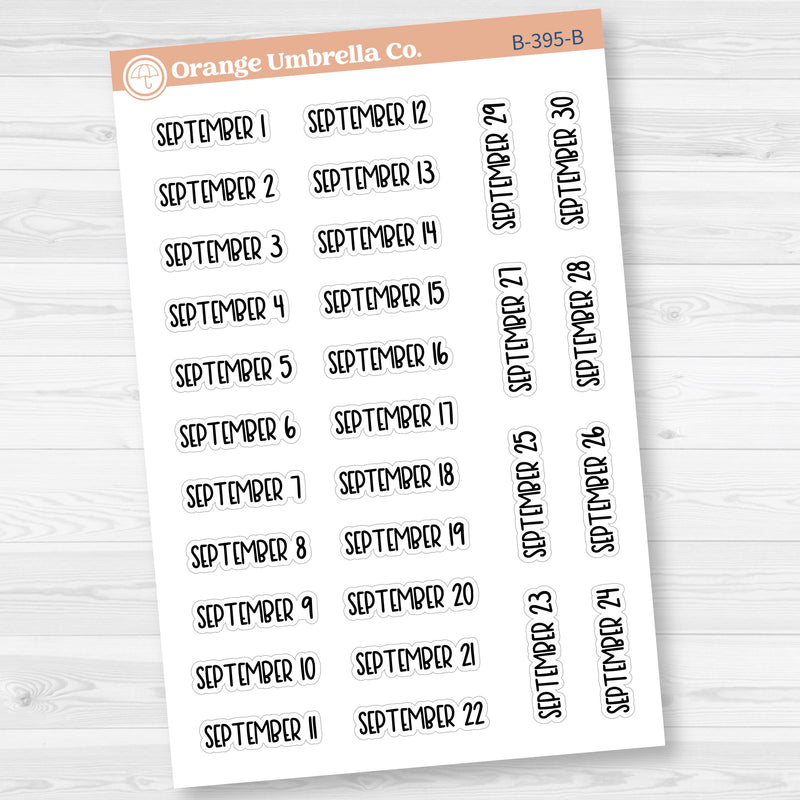 Dates of the Month Planner Stickers and Labels | F8 | B-393-398-B