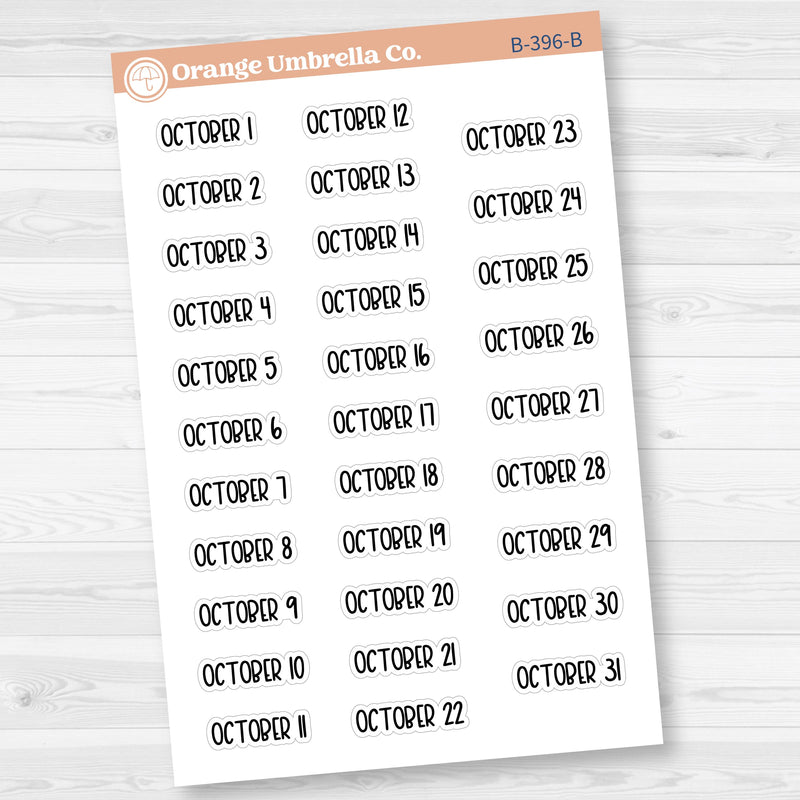 Dates of the Month Planner Stickers and Labels | F8 | B-393-398-B