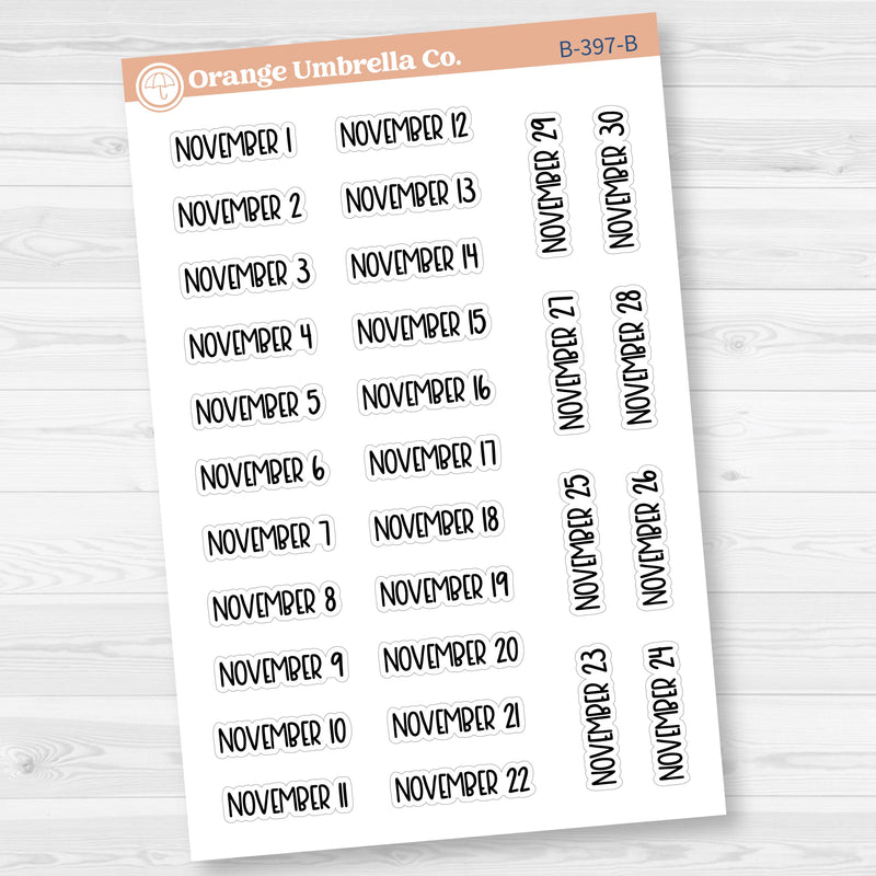 Dates of the Month Planner Stickers and Labels | F8 | B-393-398-B