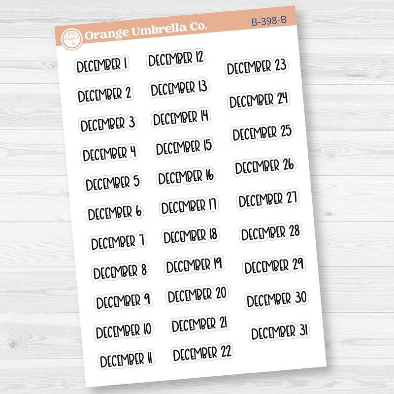 Dates of the Month Planner Stickers and Labels | F8 | B-393-398-B