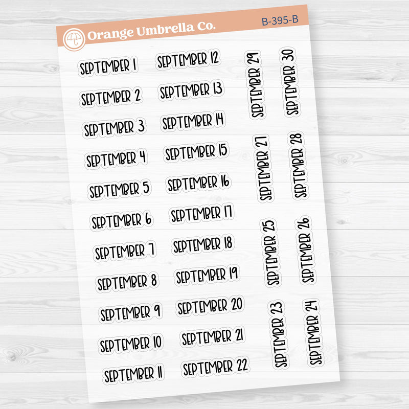 Dates of the Month Planner Stickers and Labels | F8 Clear Matte | B-393-398-BCM