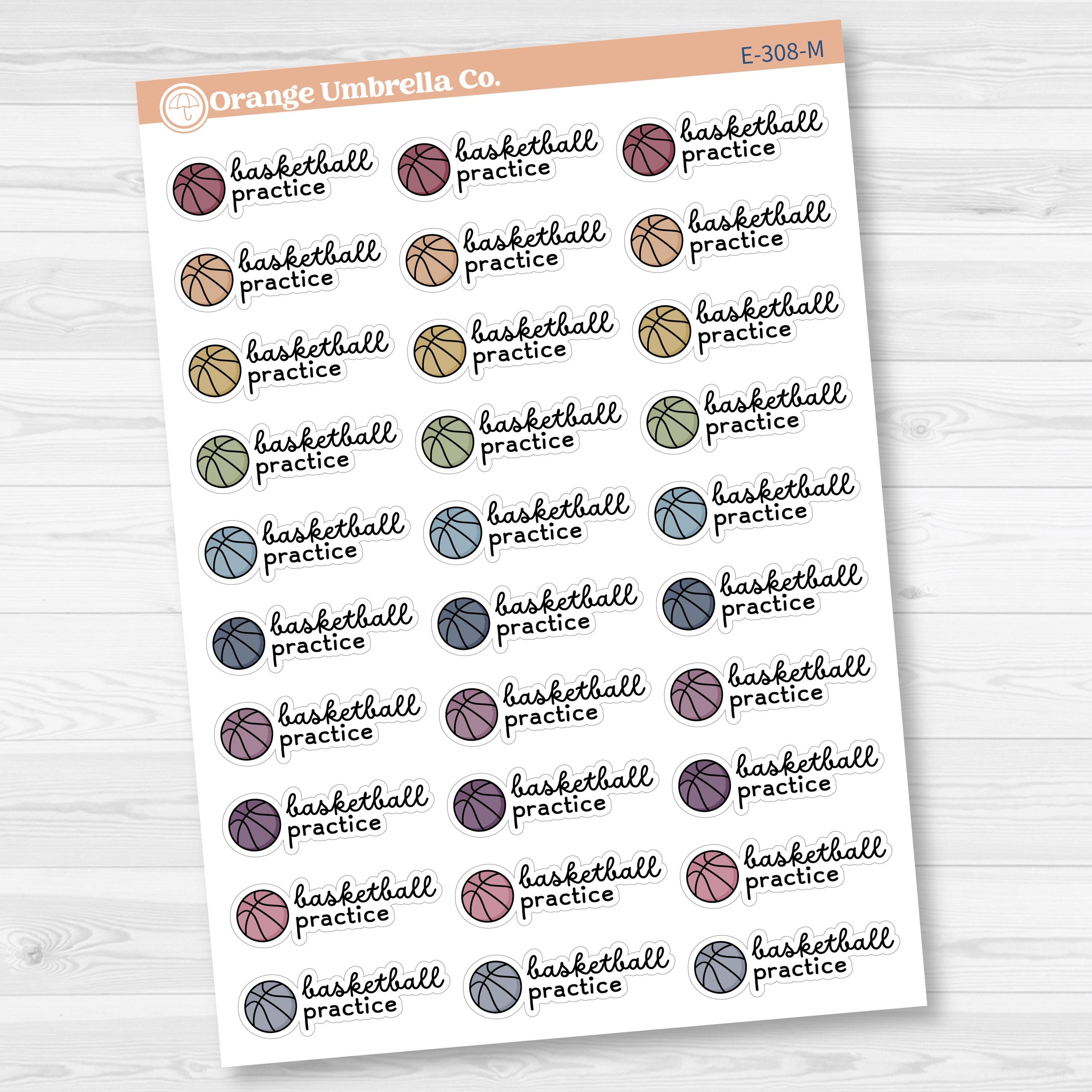 Basketball Practice Event Planner Stickers | F16 | E-308