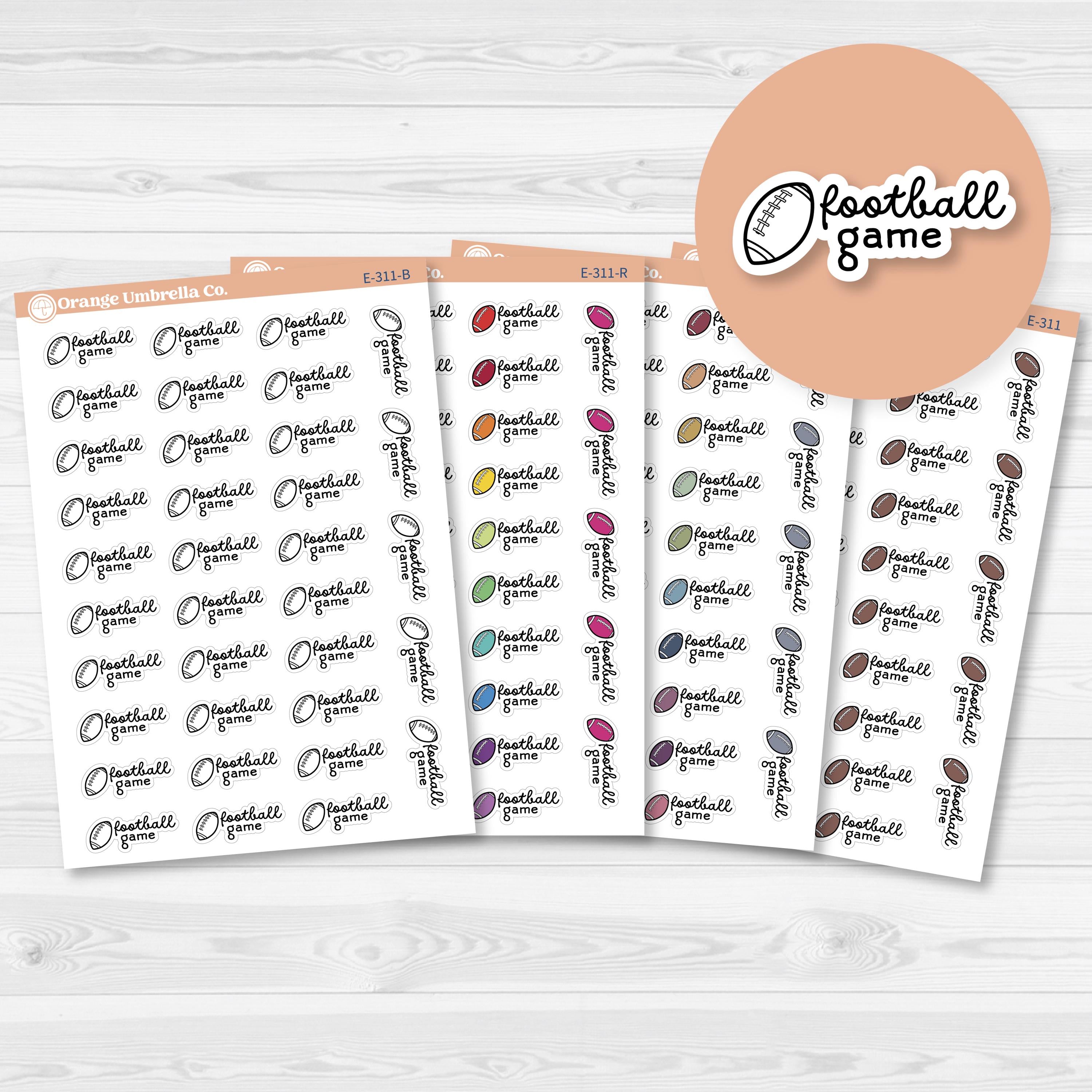 Football Game Event Planner Stickers | F16 | E-311