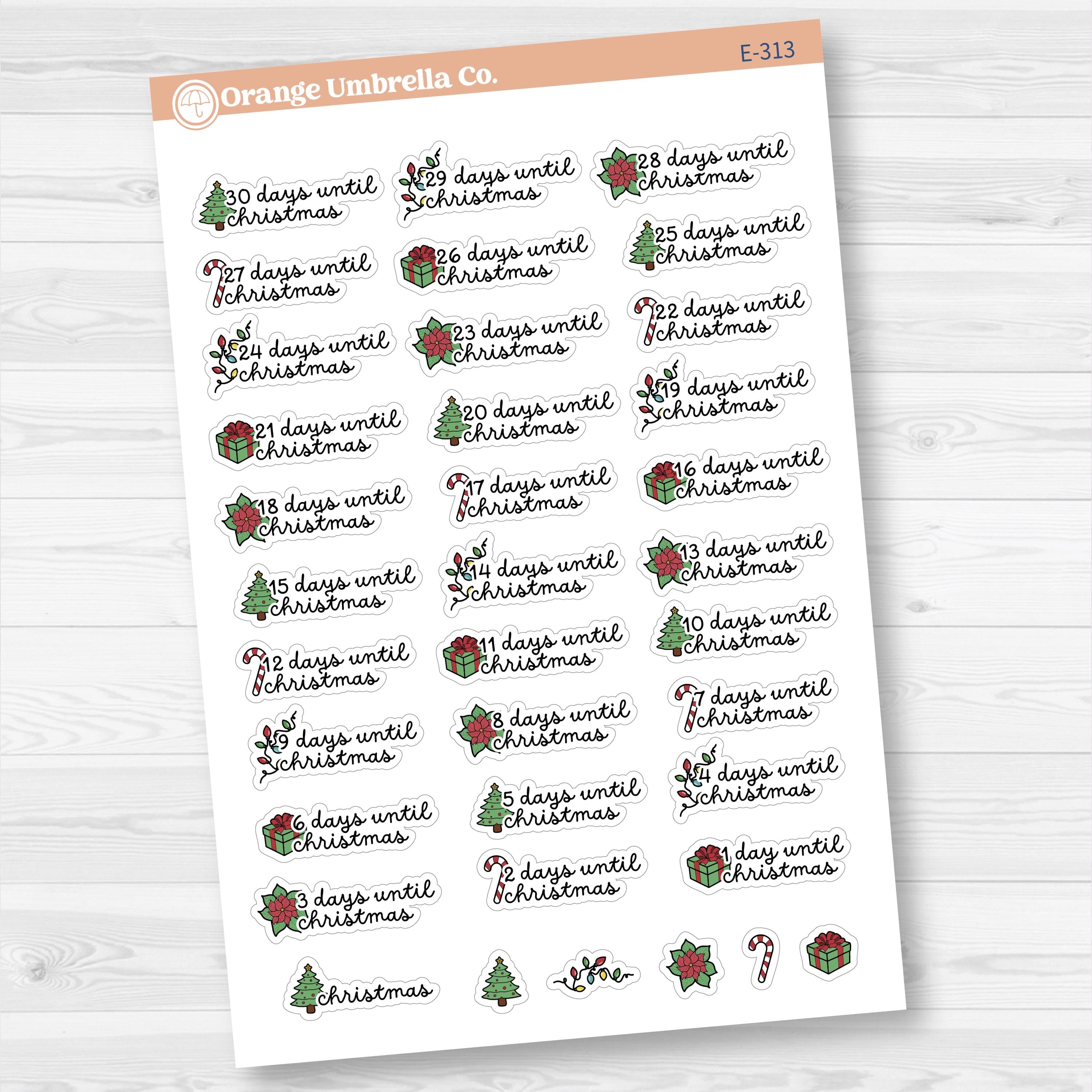 Christmas Icon Countdown Planner Stickers | F16 | E-313