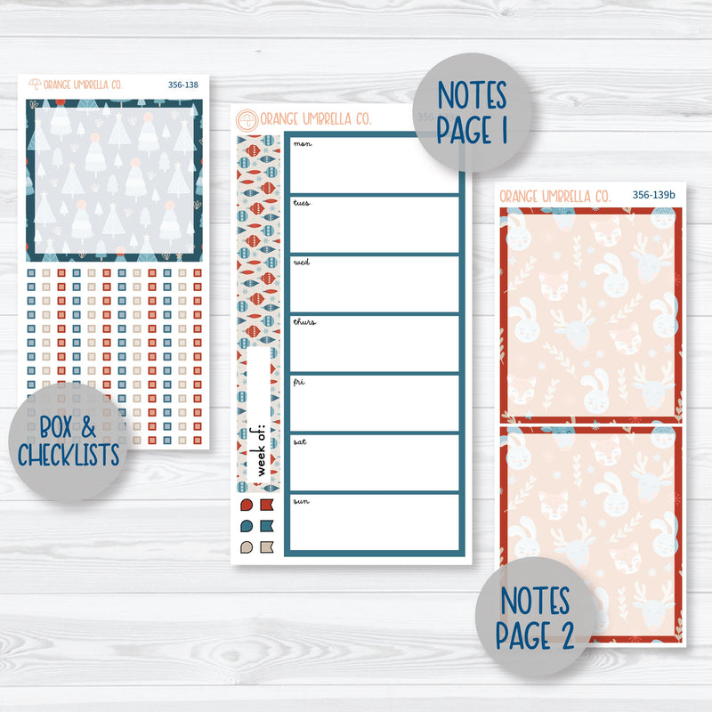 Winter Animal Kit | 7x9 Daily Duo Planner Kit Stickers | Frosty Friends | 356-131