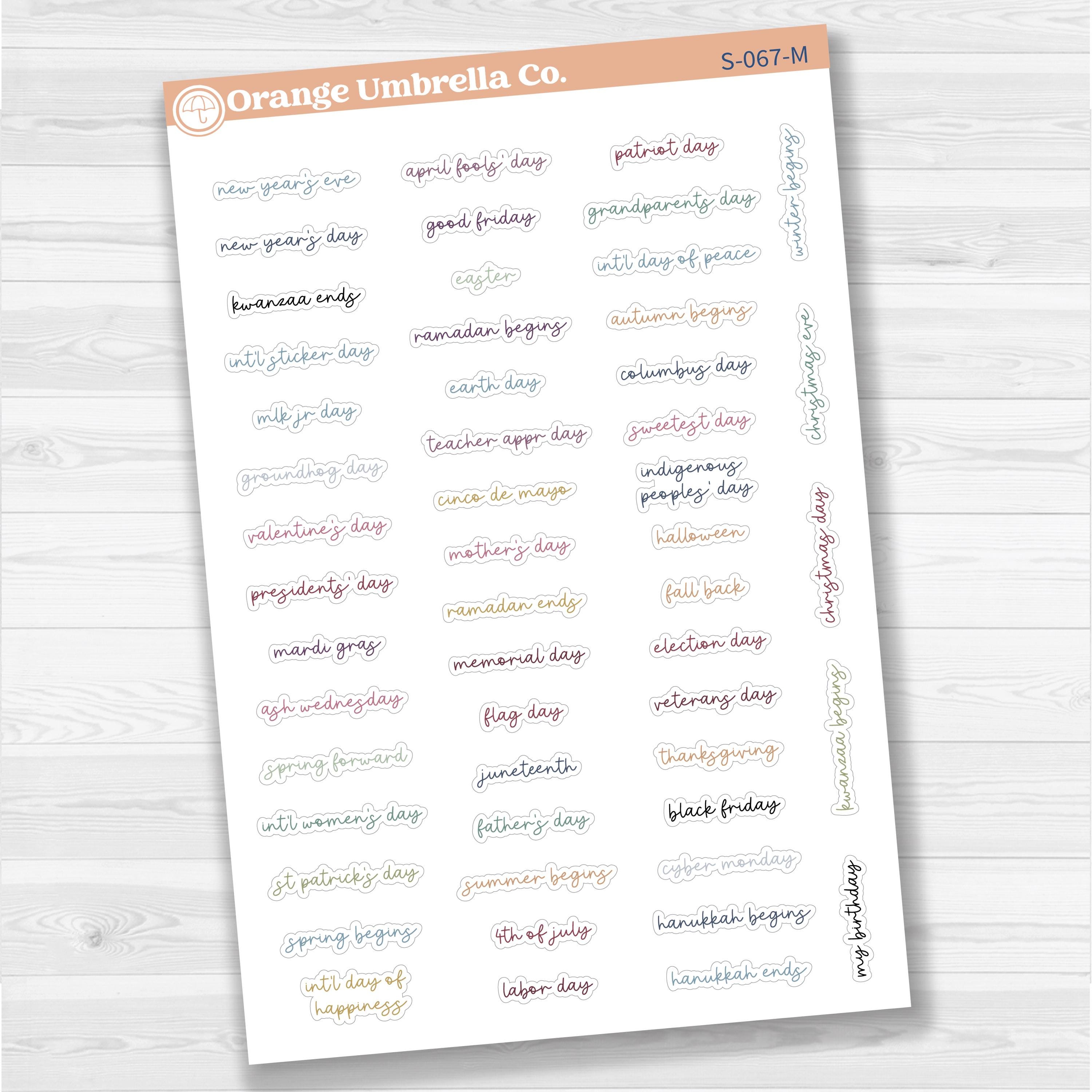 US Holiday Jen Plans Script Planner Stickers | F17 Script | S-067
