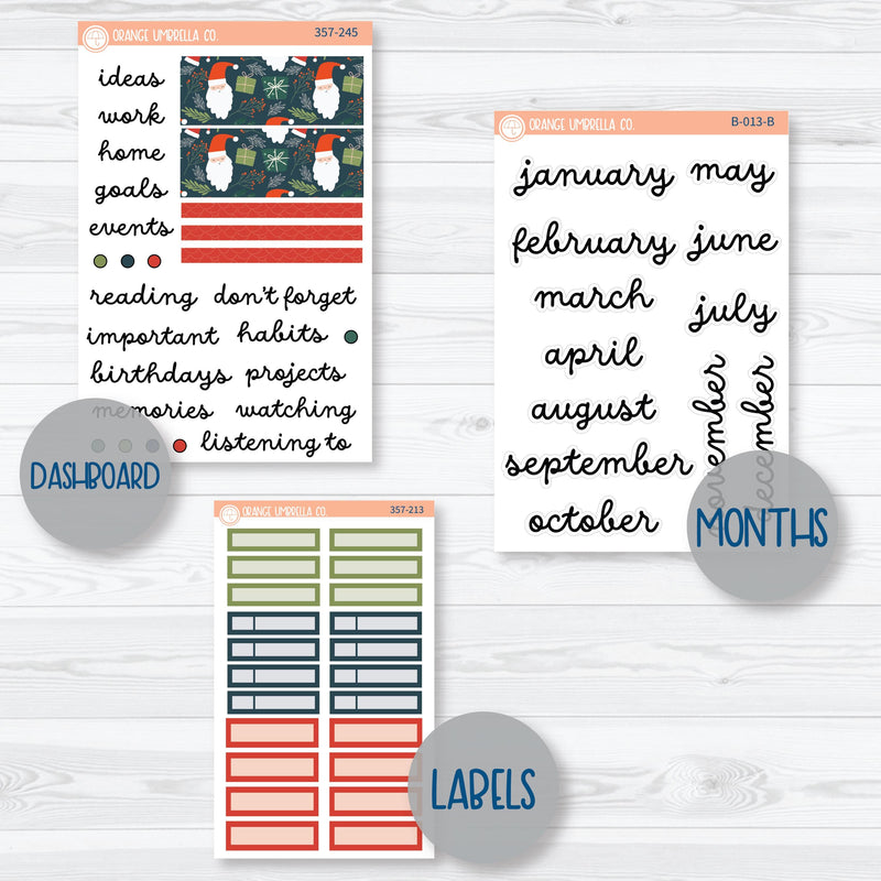 Traditional Christmas Kit | A5 EC Monthly & Dashboard Planner Kit Stickers | Traditions | 357-241