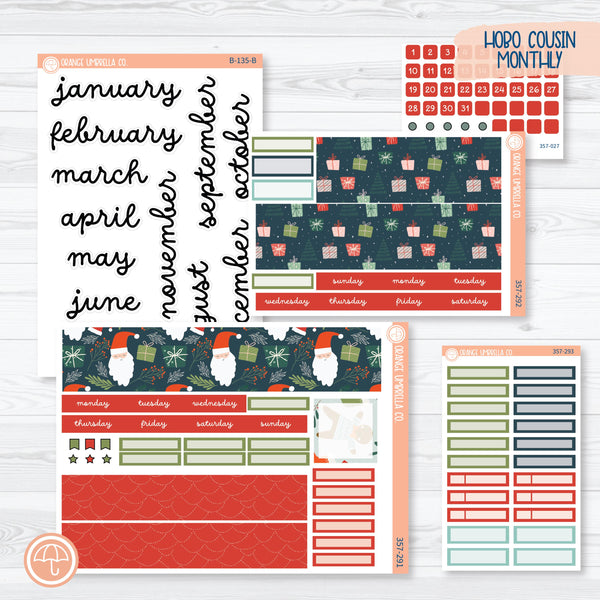 Traditional Christmas Kit | Hobonichi Cousin Monthly Planner Kit Stickers | Traditions | 357-291