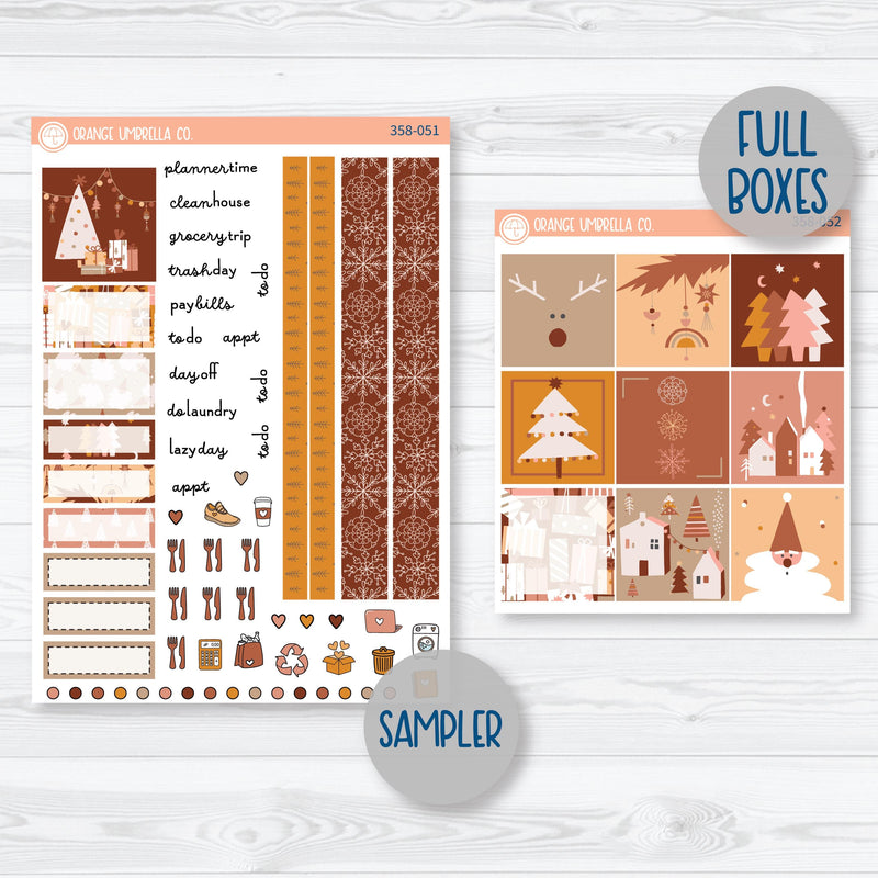 Boho Christmas Kit | Hobonichi Cousin Planner Kit Stickers | Bo Ho Ho | 358-051