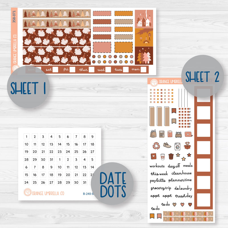 Boho Christmas Kit | Hobonichi Weeks Planner Kit Stickers | Bo Ho Ho | 358-071