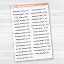 Dates of the Month - Jan-Jun 2025 Planner Stickers | F17 Print Clear Matte | B-784-789-BCM