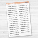 Dates of the Month - Jan-Jun 2025 Planner Stickers | F17 Print Clear Matte | B-784-789-BCM