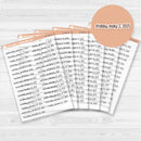 Dates of the Month - Jan-Jun 2025 Planner Stickers | F17 Print Clear Matte | B-784-789-BCM