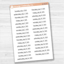 Dates of the Month - Jul-Dec 2025 Planner Stickers | F17 Print | B-790-795-B