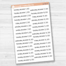 Dates of the Month - Jul-Dec 2025 Planner Stickers | F17 Print | B-790-795-B