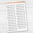 Dates of the Month - Jul-Dec 2025 Planner Stickers | F17 Print Clear Matte | B-790-795-BCM