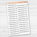 Dates of the Month - Jul-Dec 2025 Planner Stickers | F17 Print Clear Matte | B-790-795-BCM