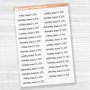 Dates of the Month - Jul-Dec 2025 Planner Stickers | F17 Print Clear Matte | B-790-795-BCM