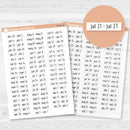 2025 Weeks of the year | Monday StartPlanner Stickers | Hobonichi Cousin | F17 Print | B-005