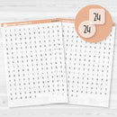 6 months of Mini Date Dots Covers Planner Stickers | F17 Print Clear Matte | B-078-B-079-BCM