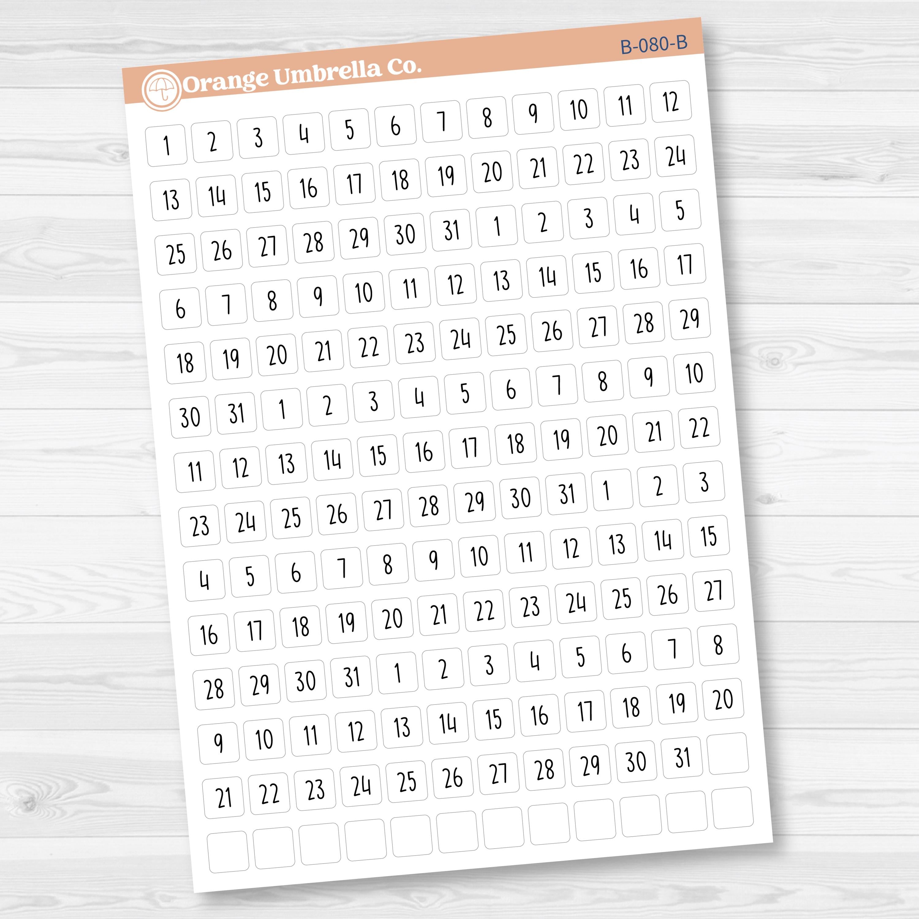 5 Months of Date Dots Covers Planner Stickers | F17 Print | B-080-B-081
