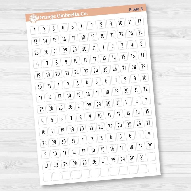 5 Months of Date Dots Covers Planner Stickers | F17 Print | B-080-B-081