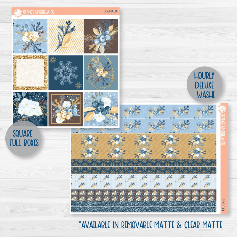 Winter Floral Stickers | Weekly Planner Kit Stickers | Snow Blossom | 359-001