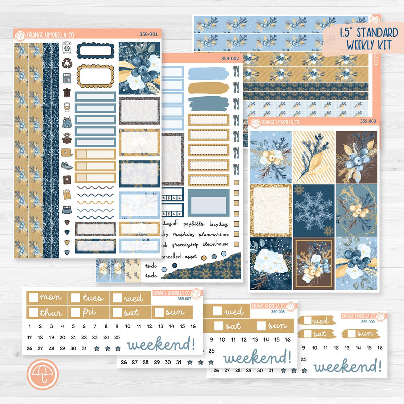 Winter Floral Stickers | Weekly Planner Kit Stickers | Snow Blossom | 359-001